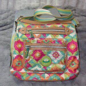 E-105 LILY BLOOM GEOMETRICAL DESIGN CROSSBODY BAG